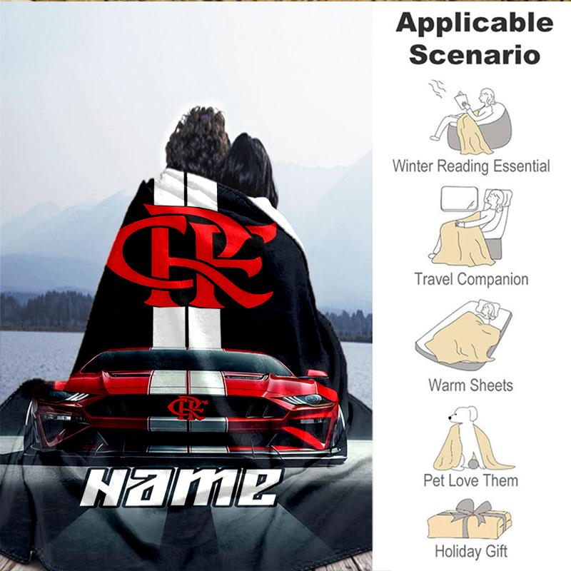 Custom Name Spirit Flamengo Blanket Lightweight Ideal Bedding Blanket Perfect for Travel, Camping, Living Rooms, Sofas, Christmas gift