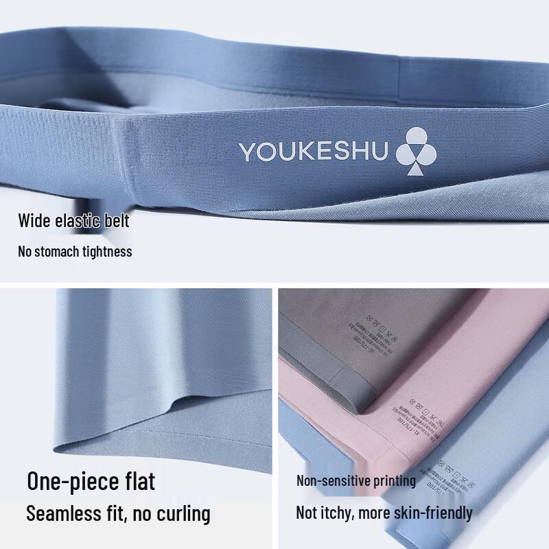 YOUKESHU Men's Antibacterial Seamless Modal Boxer Briefs