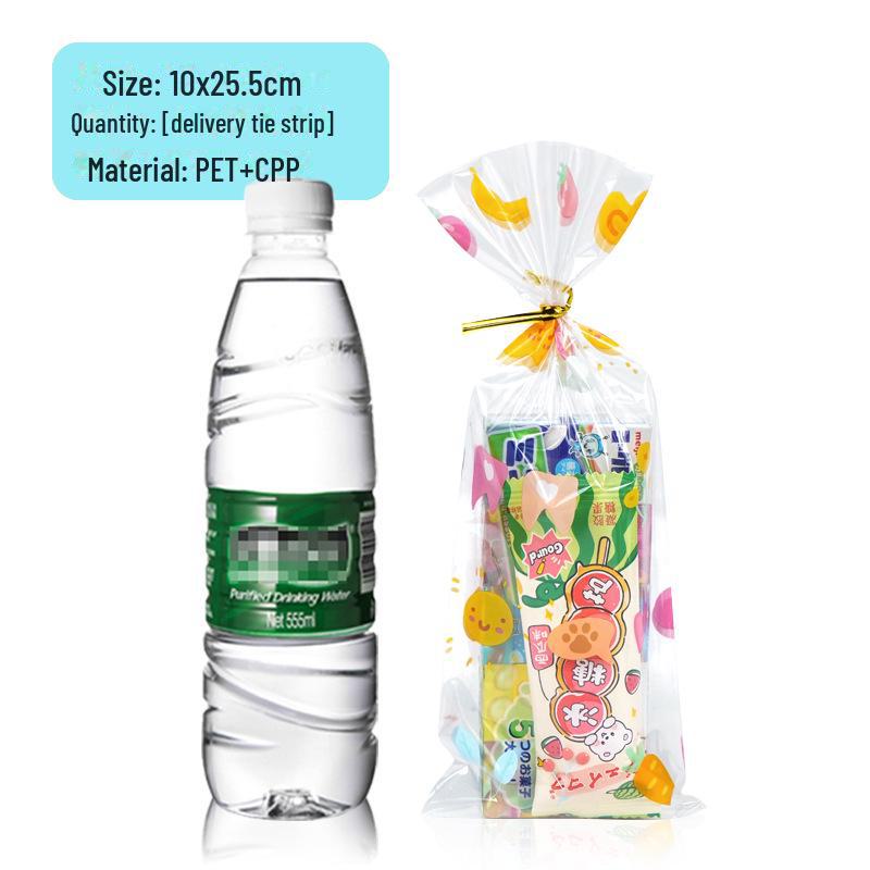 

Прозрачный вертикальный пакет для радужного попкорна и закусок из печенья