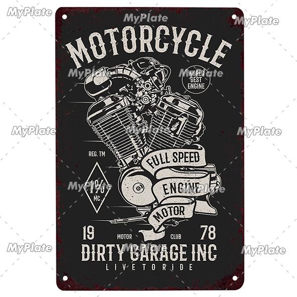 Cafe Racer Metal Sign Vintage Plaque Tin Sign Wall Decor For Garage Club Plate Crafts Ride Biker Poster Motorcycle