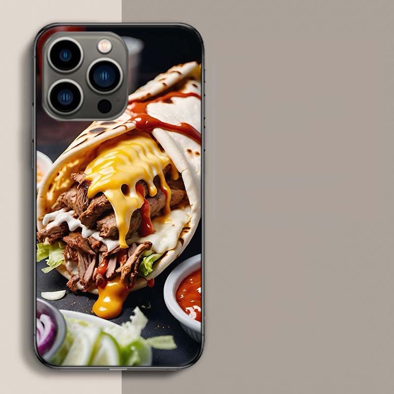 Käse Knuspriges Hähnchen Rindfleisch Verpackung Handyhülle Für Iphone 17 Air 15 Pro 14 Plus 16 Pro Max 17E 16E 12 13 Mini 11 Hülle Süß Fu