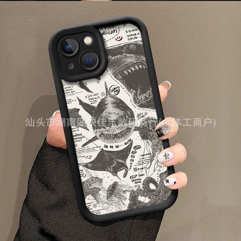 Ocean Shark Is Suitable for Apple 17/13promax Phone Case 15/14plus Cool 16 Drop-proof and Dustproof 11.