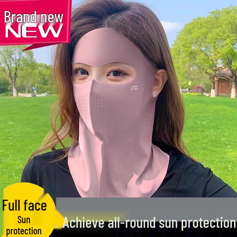 Women’s Anti-UV Breathable Ice Silk Face Mask - Sunshade and Eye Corner Protector 3D Hat