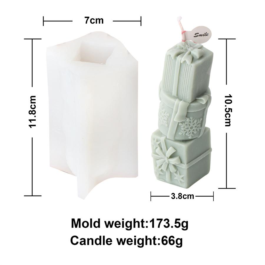 3D Christmas Silicone Xmas Bell Snowmen Gingerbread House Candle Mold DIY Cookie Gingerbread Candle Candy Fondant Baking Mold