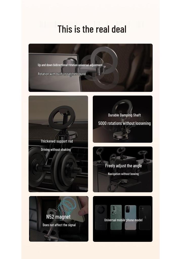 Magnetic Car Phone Holder: Suction Cup Bracket for Center Console Navigation