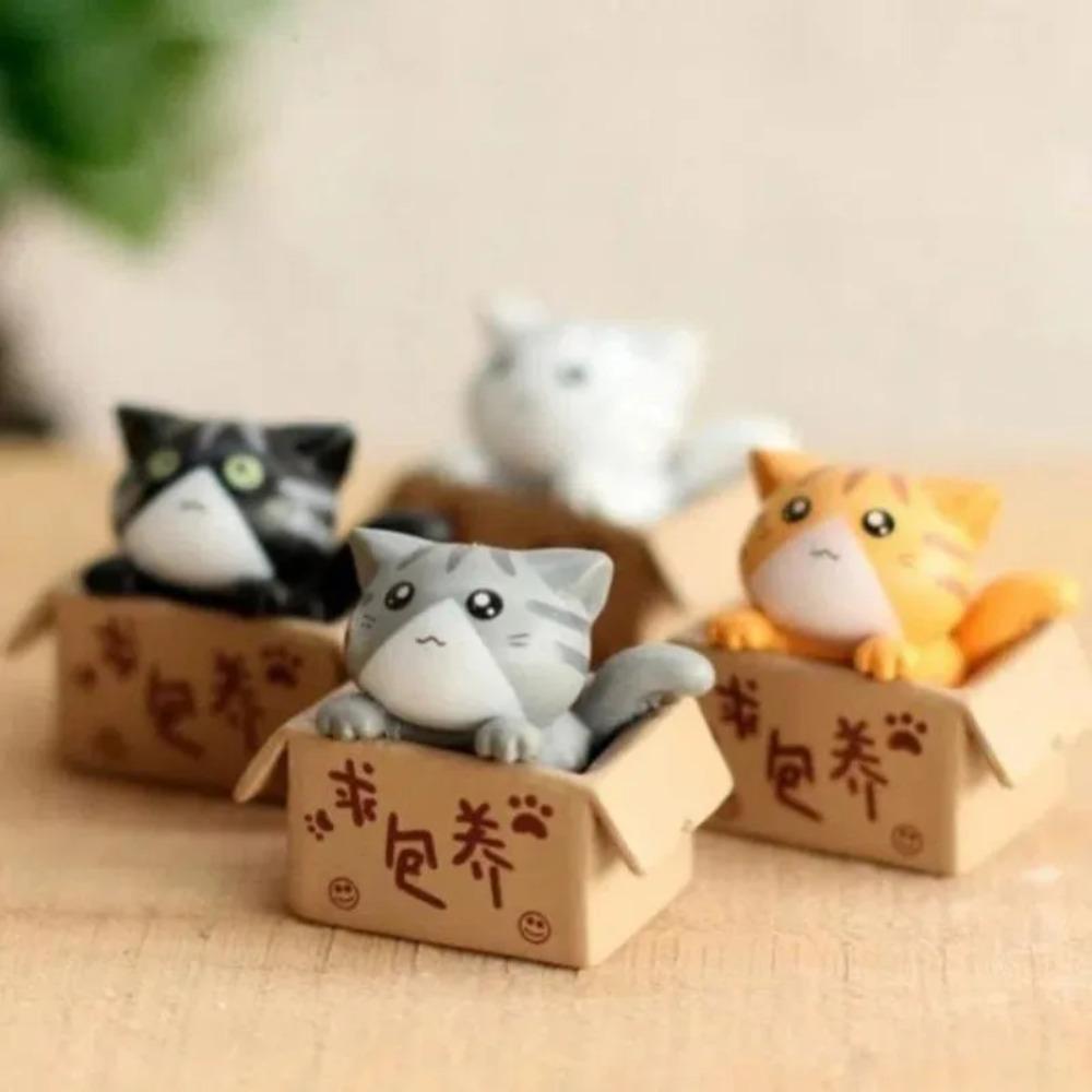 Micro Landscape Garden Kitten Statue Plastic Toy Miniature Figurines Mini Cat Ornament  Home Decor
