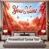 Floral Garden (135) Theme Personalized Tapestry Custom Name Text Wall Hanging Tapestry Home Background Decoration