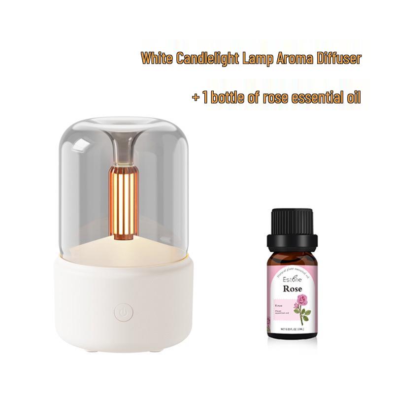 Ultrasonic Essential Oil Diffuser & Aromatherapy Humidifier with Candlelight Effect