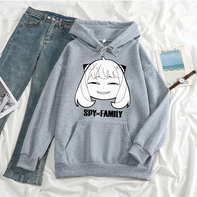 Japanischer Unisexga Spy X Family Hoody Harajuku Unisexga Langarm Kawaii Kapuzenfleece Damen Unisex Herbst Winter Warm halten Oberbekleidung