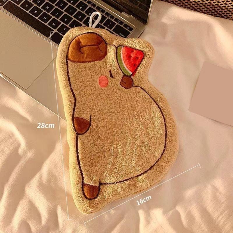 Quick Drying Soft Polyester Hand Towel with Capybara Water Absorption Small Towel for Hands and Face