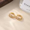 European High-End Zirconia Earrings: Exquisite Single Row Ear Studs