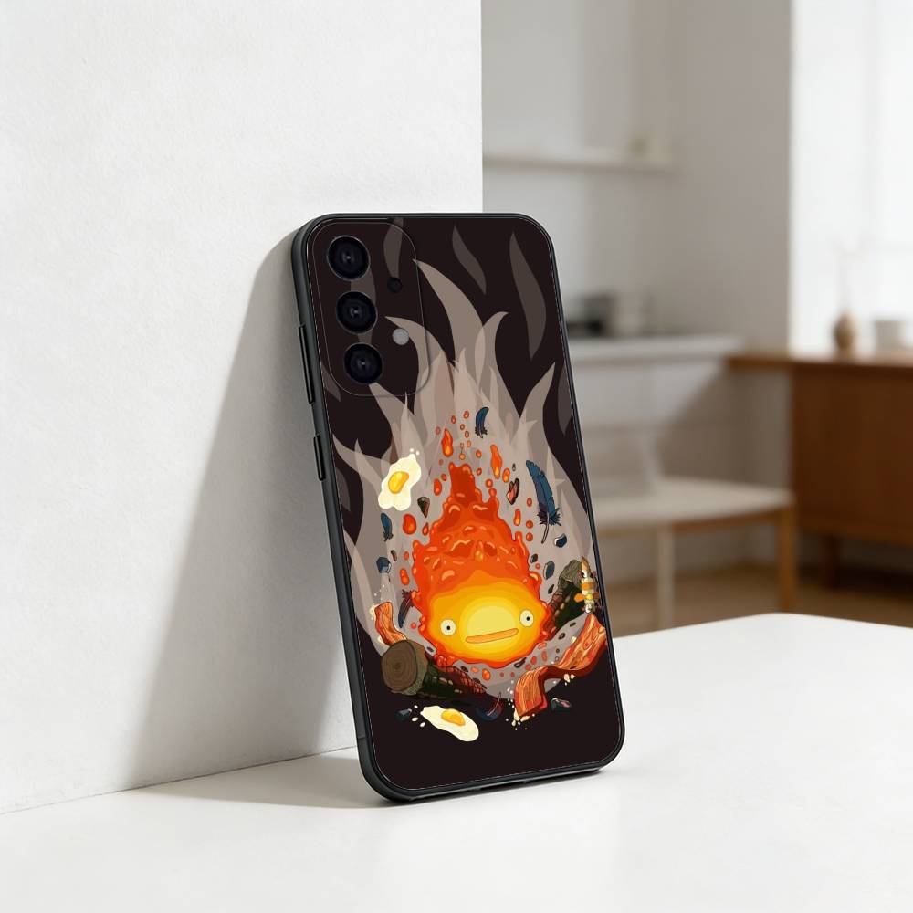 Anime C-Calcifer-ES Cute Phone Case For Samsung S25,S24,S21,S22,S23,S30,Ultra,S20,Plus,Fe,Lite Black Shell Samsung S205G