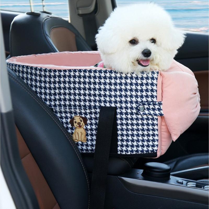 Haustier Hund Autositz Mittelkonsole Hund Autositz Vordersitz Tier Transportbox Universelle Haustier Sitzbezug Sicherheitstasche für kleine mittlere Hunde