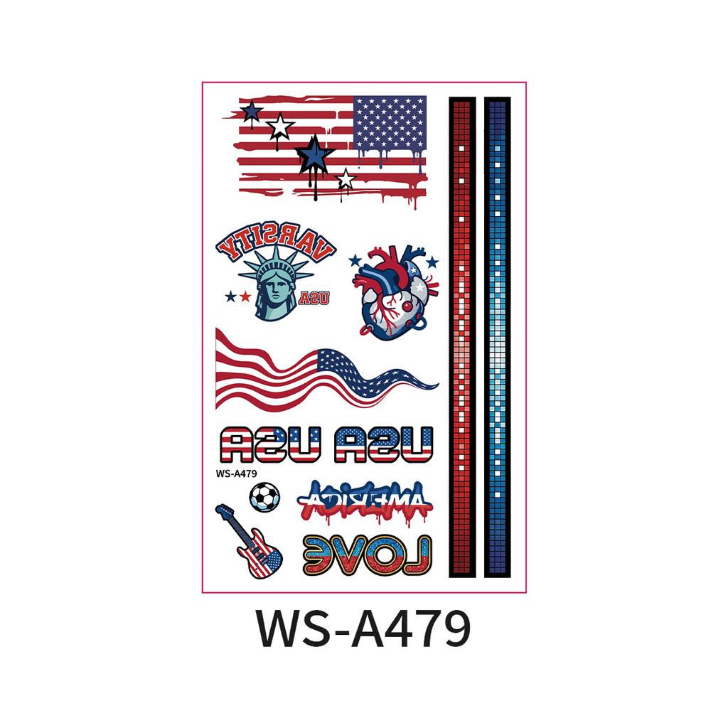 World Cup Argentina Belgium Fans Flag Face Sticker Waterproof Competition Game Tattoo Sticker