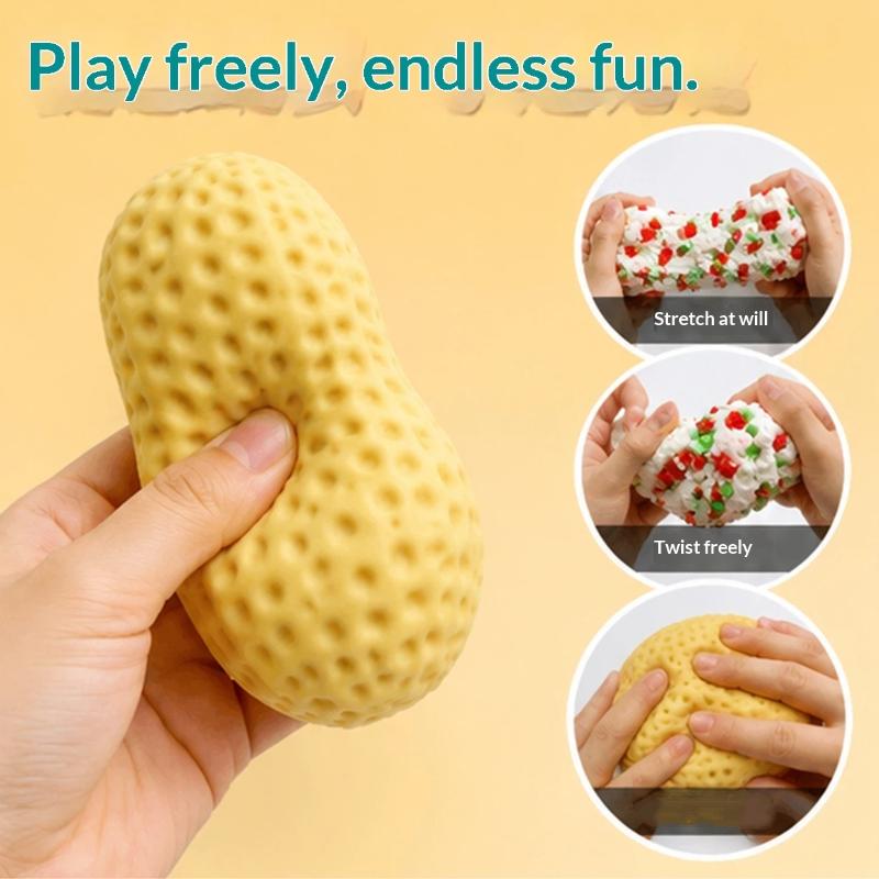 1 Stück Knuspriger Erdnuss Fidget Stressball Butterweiches Quetschspielzeug für Büroangestellte Spannungsabbau Pausenzeit