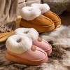 Cixi Baumwollpantoffeln dicke Sohle Wochenbett-Schuhe Winter Plüsch Haus Innen rutschfest Warm Paar