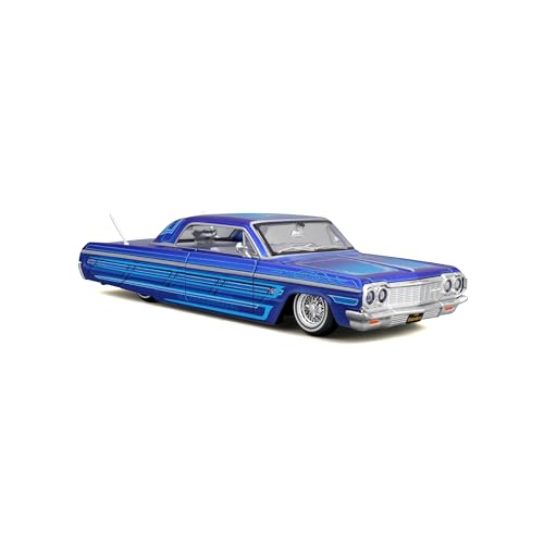 Maisto 1/26 Scale Chevrolet Impala 1964 Blue Custom Lowriders Series / Diecast Model Car, Finished Product 32547
