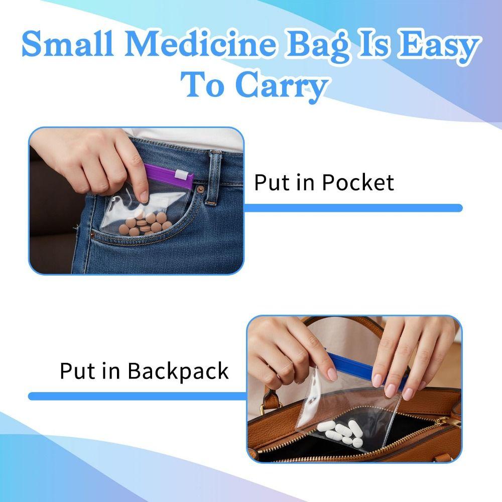 14Pcs Zippered Pill Pouch Bags 7 Color Small Items Storage Bags  Fixed Quantity Items