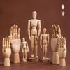 Mannequin de Dessin Modèle Main en Bois Modèle de Main Humaine Modèles d'Artistes Humains Main Articulée Flexible 14-30 cm de Haut Membres Mobiles