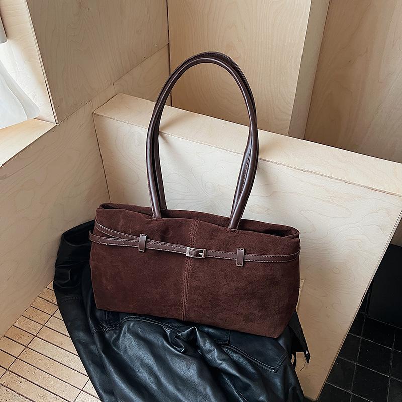 Large capacity casual temperament commuter tote bag 2025 trendy women's Korean version ins shoulder bag fashion trendy high sense