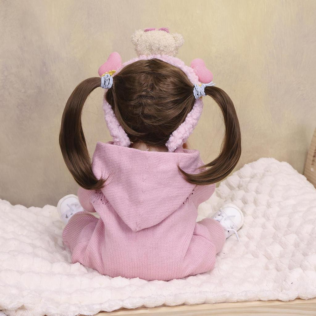 KEIUMI 22 Inch Reborn Baby Doll Full Body Silicone Vinyl Realistic 3D Skin Newborn Girl Toy Children Birthday Gift