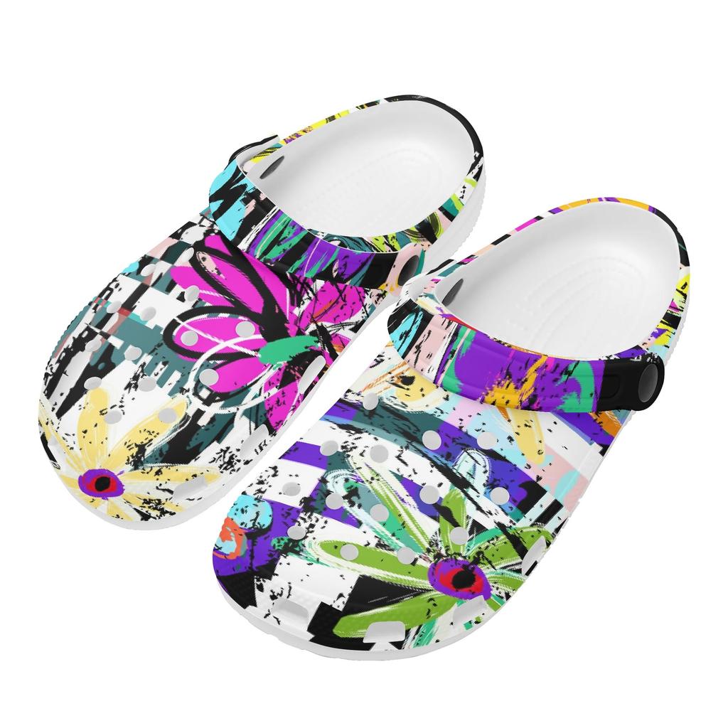 Breathable Printed EVA Beach Clogs Unisex Lightweight Slip On Garden Shoes Pool Bathroom Home Summer Sandals Lightweight Wear