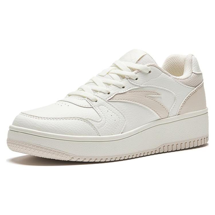 Anta First Year Synthetic Leather Abrasion Resistant Height Increasing Low top Skateboard Shoes Women's White Gray 922628068F-6