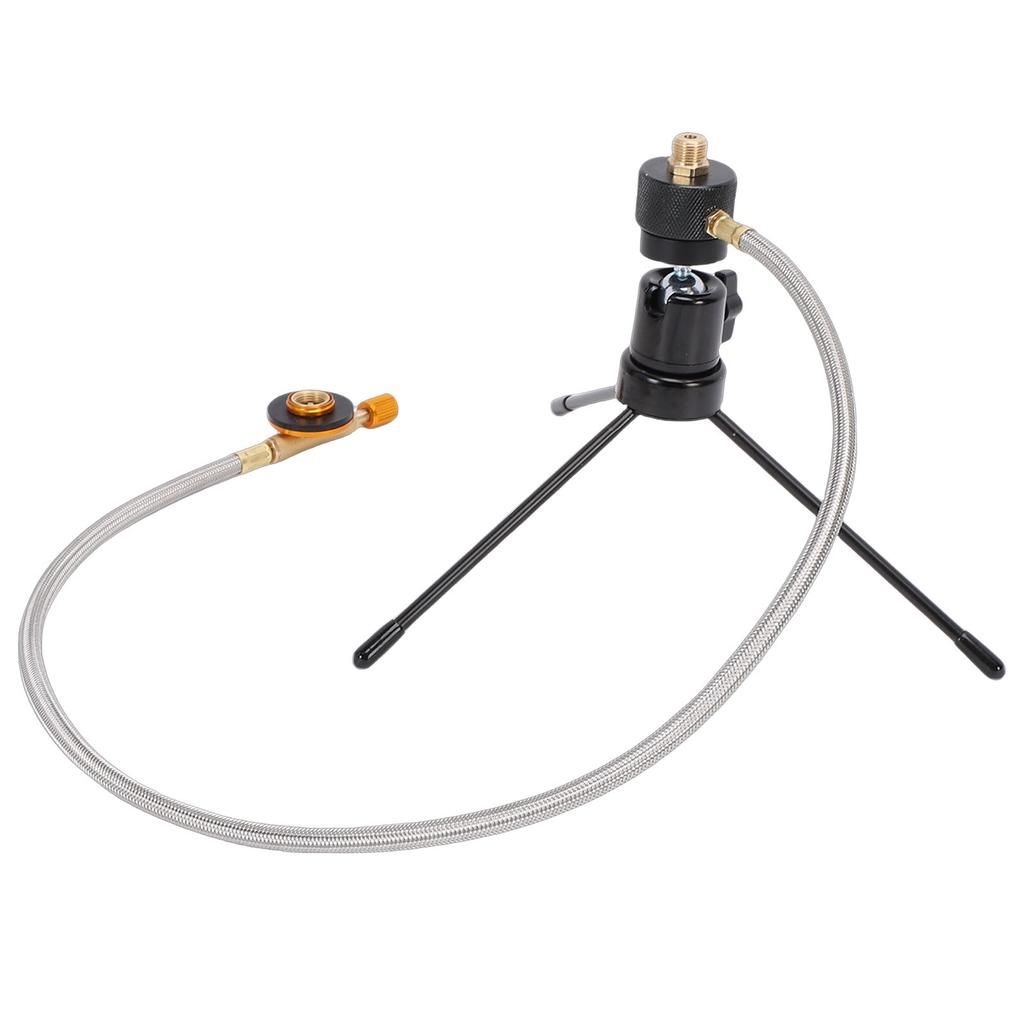 Gas Heater Tripod Heat Proof Stainless Steel Hose Portable Camping Heater Tripod Stand for Outdoor Fishing
