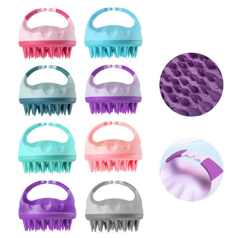 Scalp Scrubber Shampoo Brush Massager Clean Scalp Comb with Handle Hair Washing Brush Scalp Exfoliator Brush Head Scrubber Tools