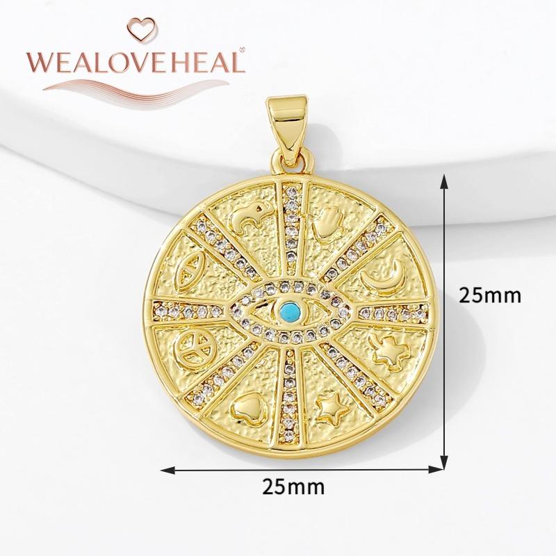 18K Gold Plated Brass Metal Cubic Zirconia Sun / Cross / Horseshoe / Chili Pepper / Wings Pendants Charms For Jewelry Making