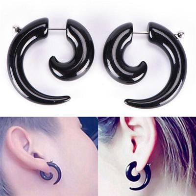 Gothic Women Men  Punk Black Acrylic Snail Stud Earrings Ear Piercing Jewelry