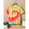 Kids Clothes Boys' Summer 3D Tie-Dye Rainbow T-Shirt Casual Crew Neck Children Top Short Sleeve Kids T Shirt Children's Clothing