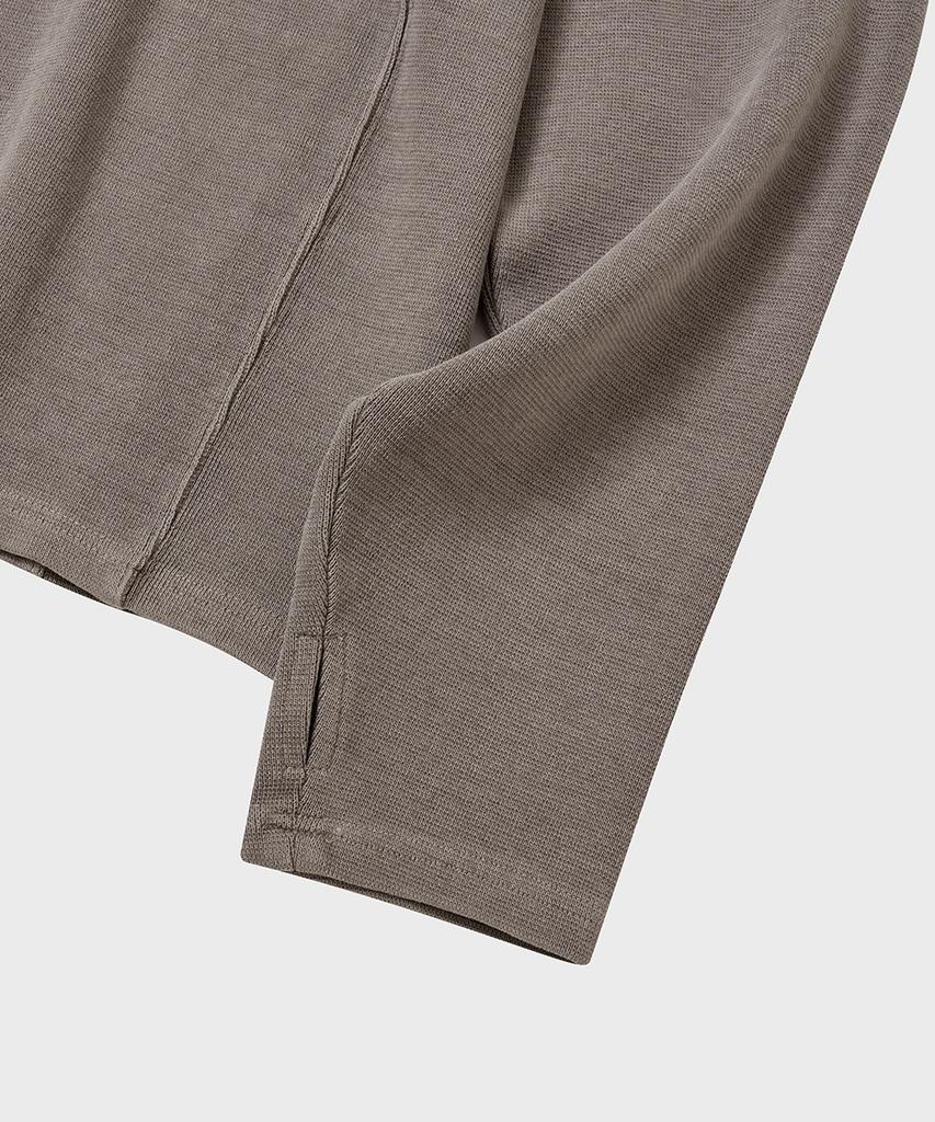 Whoops Garments Washed Overlap Neck Knit Tee [Ash Brown]