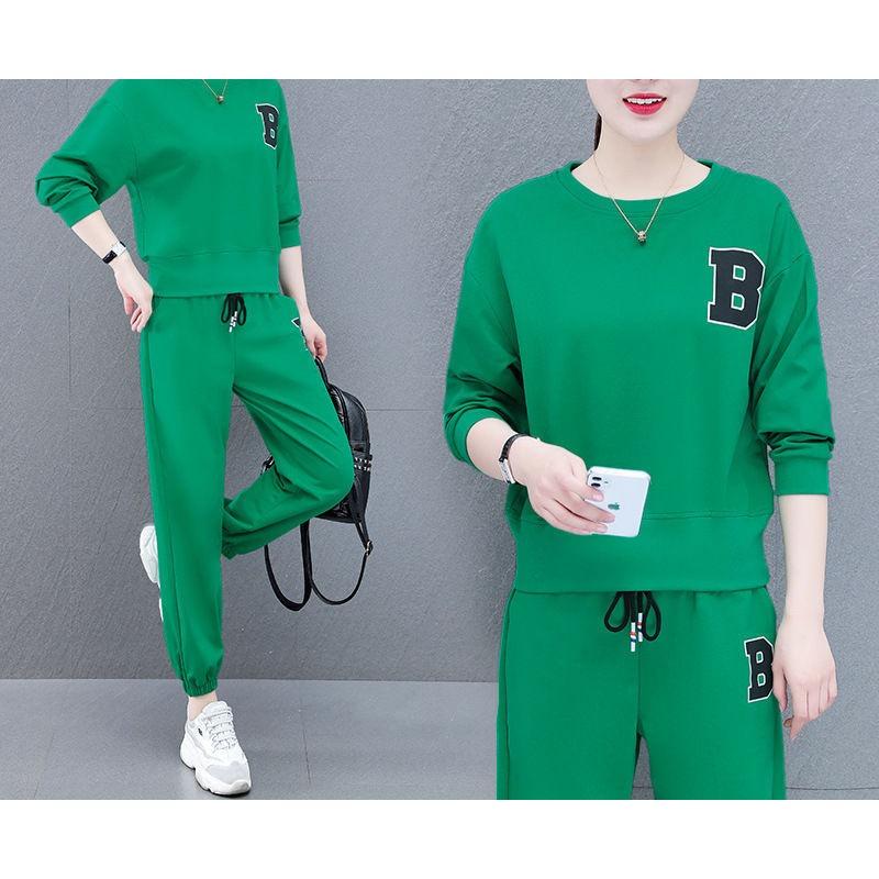 Spring and Autumn Sportswear Suit Women's Loose Large Size Loose Fashion Casual Wear Two-piece Set Korean Style Women