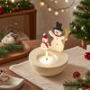 Christmas Series Candle Holder Silicone Mold DIY Plaster Pouring Round Scented Candle Cup Christmas Tree Angel Insert Base Craft