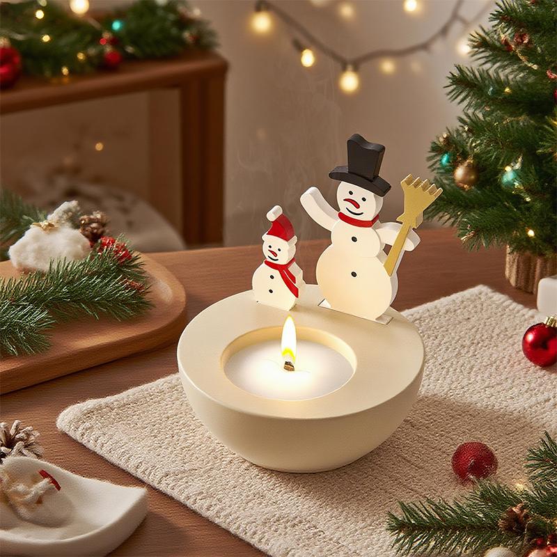 Christmas Series Candle Holder Silicone Mold DIY Plaster Pouring Round Scented Candle Cup Christmas Tree Angel Insert Base Craft