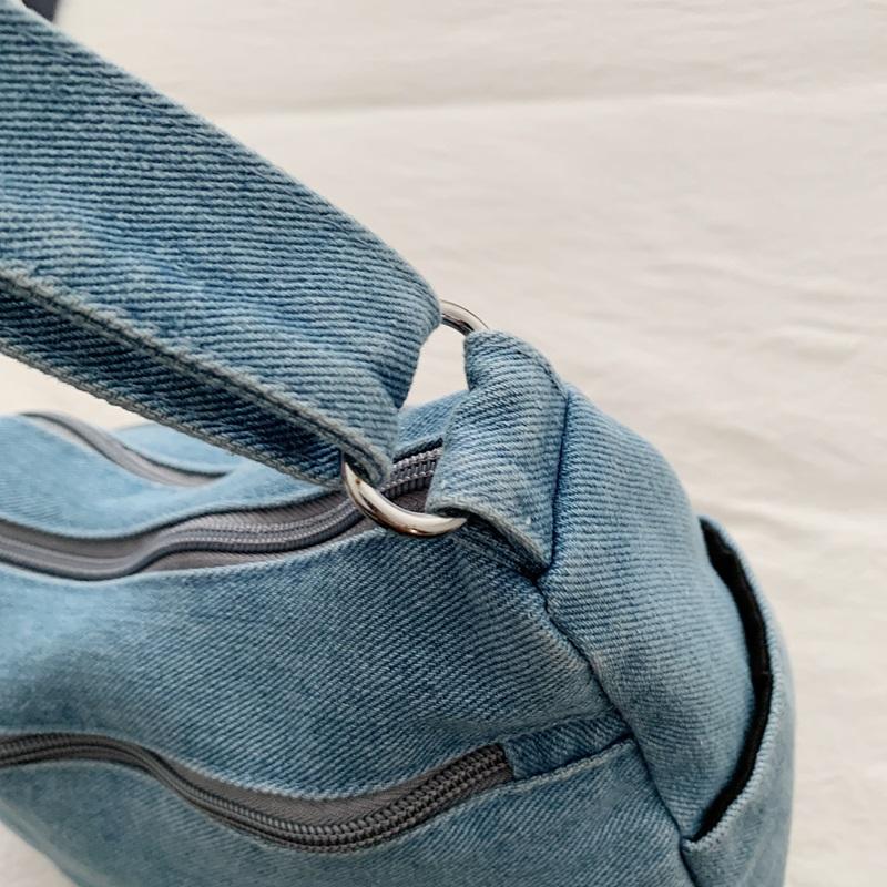Denim Large Capacity Women's Crossbody Bag Commuter Multi-compartment Five-pointed Star Shoulder Bag