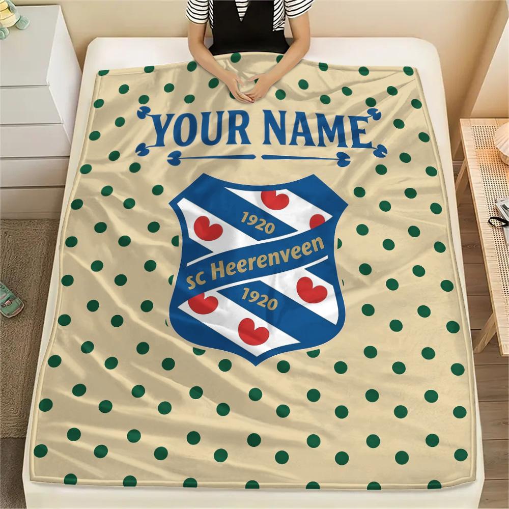 Custom Name SC Heerenveen Flannel Blanket, High quality Comfortable for All Seasons, Home Decor, Warmth and Comfort
