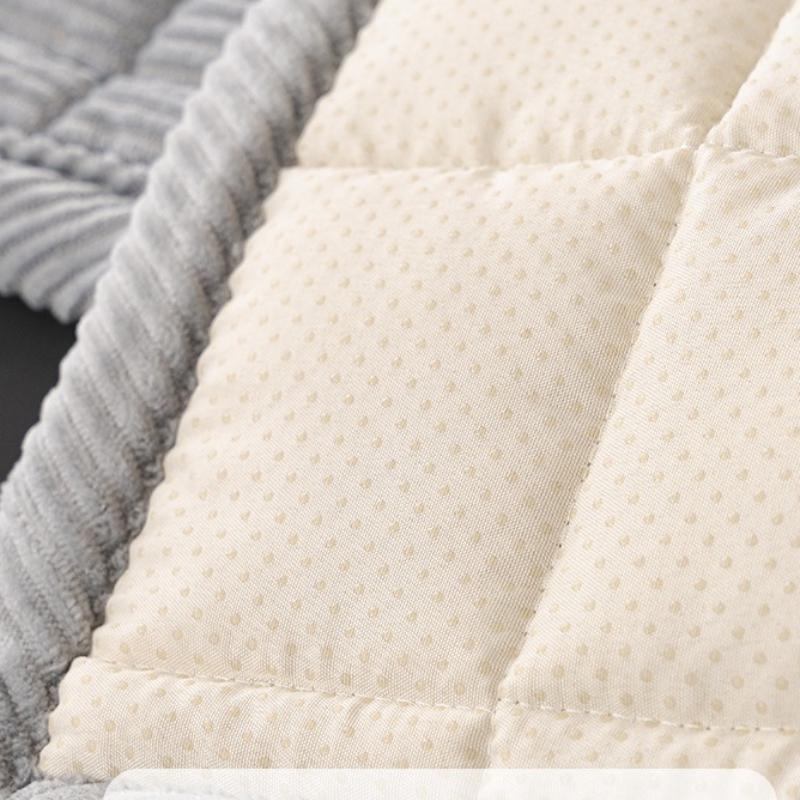 2025 Modern Minimalist Non-Slip Seat Cushion New Corduroy Grid Quilted Sofa Mat Winter Warm Thickening Plush Cushion Universal