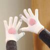 Gloves Women's Warm Velvet Thickened Cold-proof Korean Version of Students' Five-finger Autumn and Winter Cycling Design