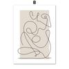 Modern Abstract Love Line Girl Body Flower Posters And Prints Canvas Painting Wall Art Pictures Living Room Home Decoration