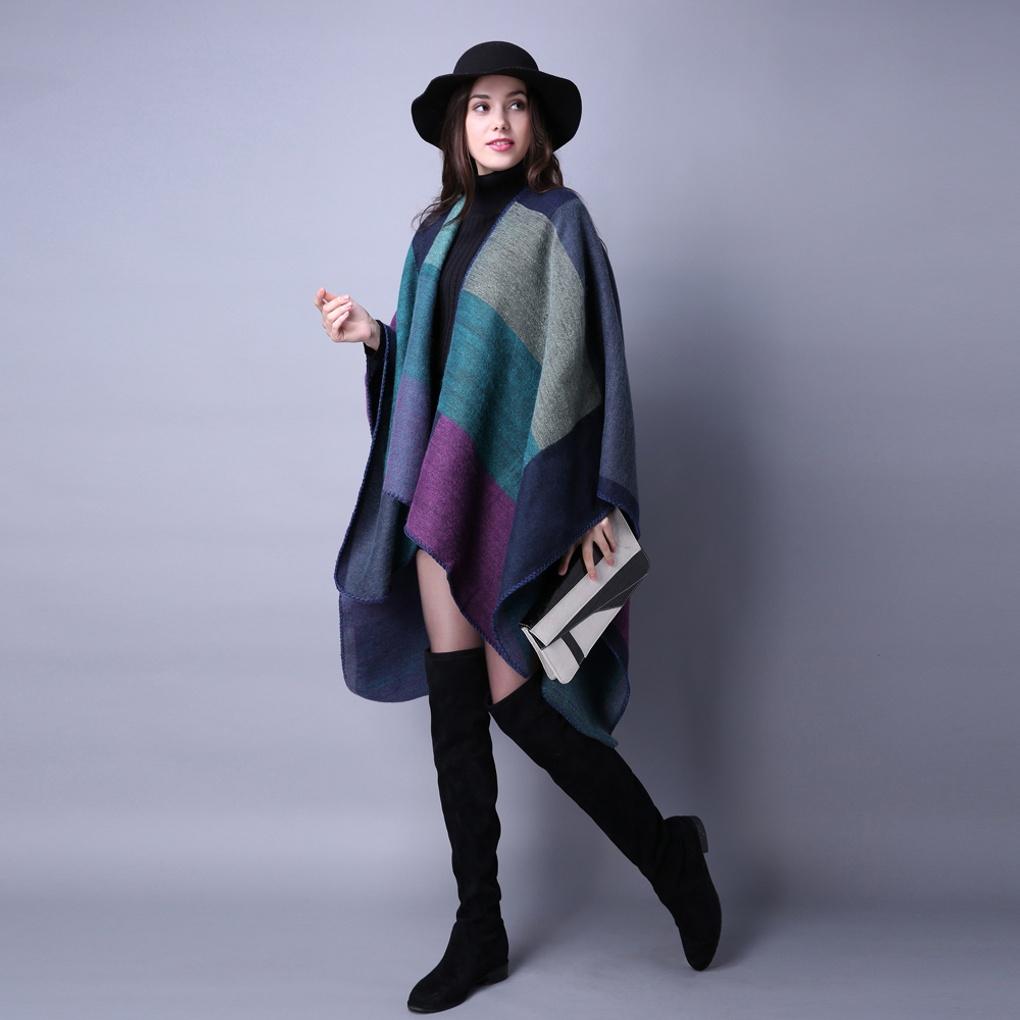 Cashmere Winter Women's Shoulder Knit Shawl Muffler Indigo Marine
