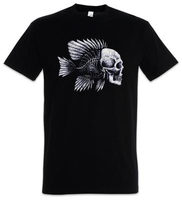 T-shirt Homme Crâne de Poisson Squelette Poisson Squelette Poisson Pêche Pêcheur