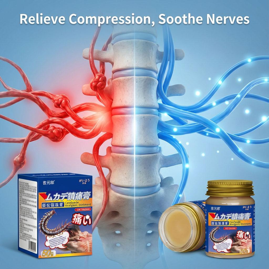 Chinese Herbal Balm for Back Pain Relief Centipede Ointment for Lumbar Disc and Muscle Strain