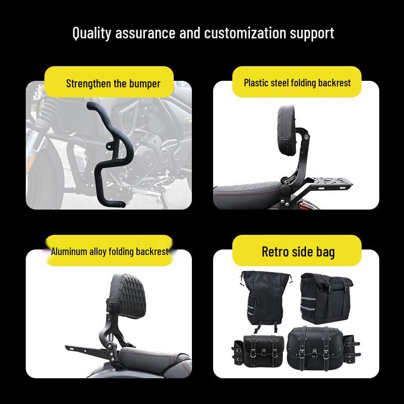 Haojue TR300 PLUS Urban Motorcycle Bumper with Folding Backrest & Side Bag Luggage Rack