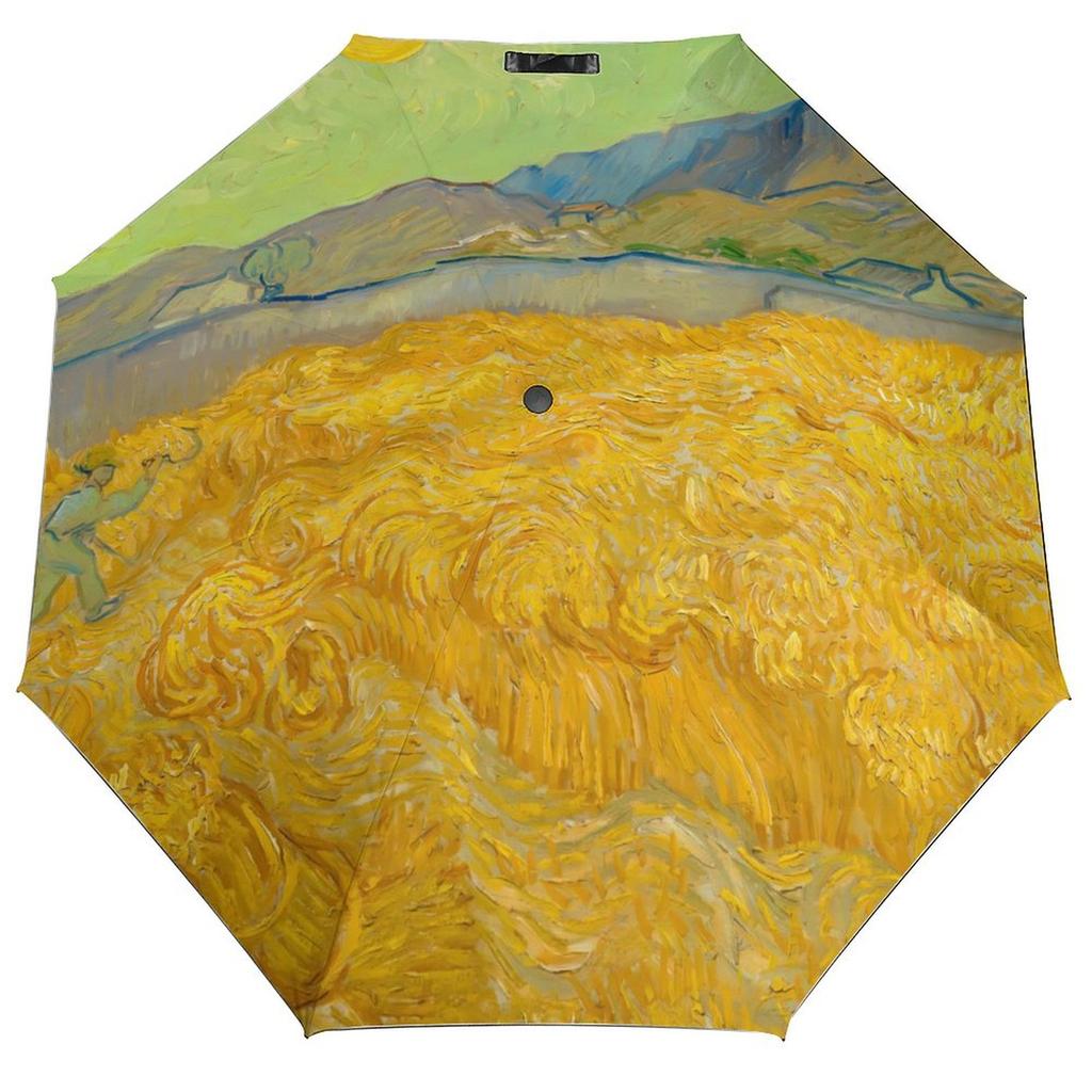 Vincent Van Gogh Paraply Landskapsmönster Sol Anti-UV Paraply Stark Mode Automatiskt Utomhus Målningsparaply