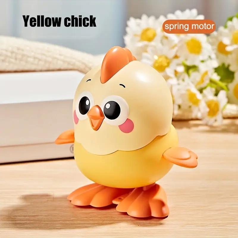 1Pc Clockwork Chicken Jumping Toy Manual U Winding Jumping Doll Youngsters's Puzzle Animal Model Crawling Funny Toy Party Gift
