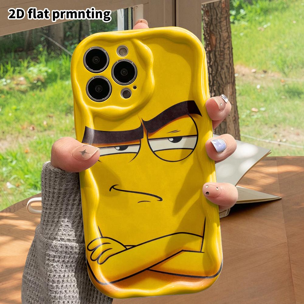 Phone Case: 2D Flat Design Suitable for iPhone 18 17 16 15 14 13 Pro Protective Case, Not Bothered by Crossed Arms Face, Perfect Christmas and Hallowe