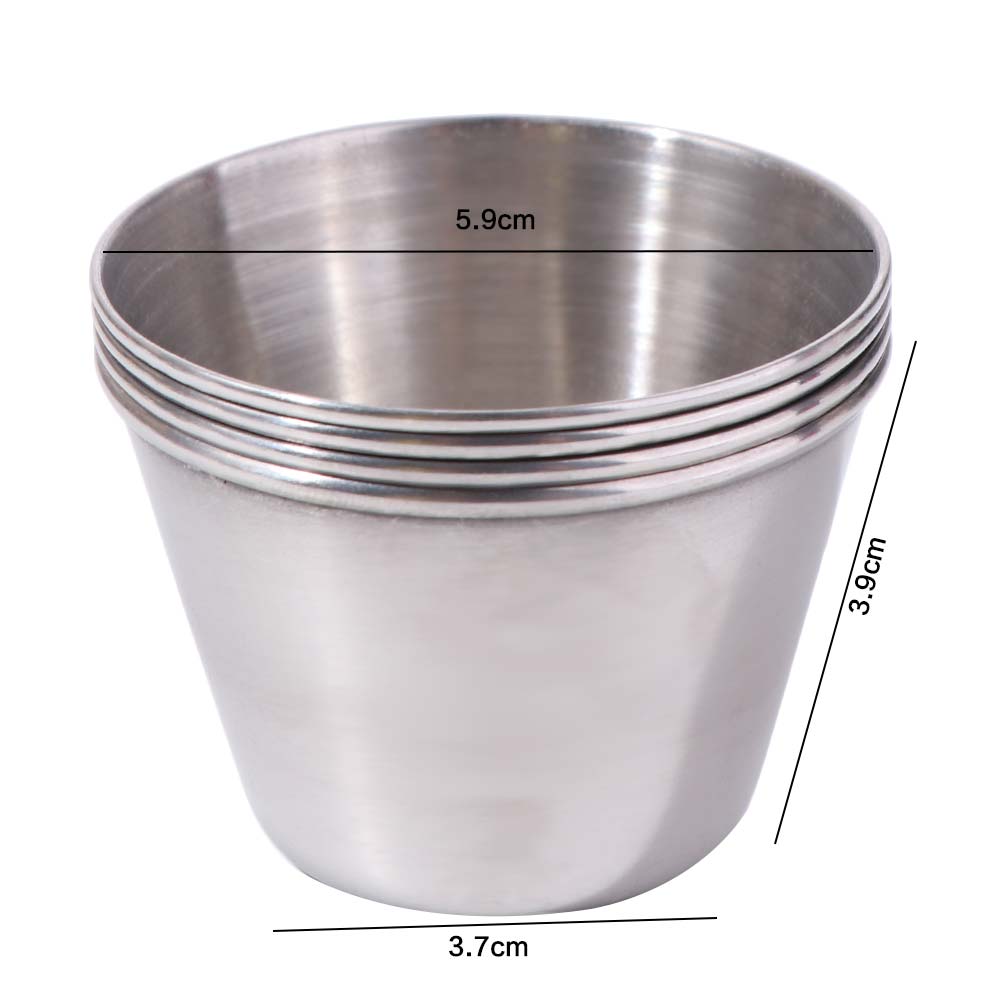 12PCS/SET 304 Stainless Steel Barbecue Dipping Cup Stainless Steel Seasoning Dish Kitchen Use