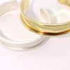 18K Genuine Gold Wide Open Bangle Pure Copper Simple Bracelet Base  for Women